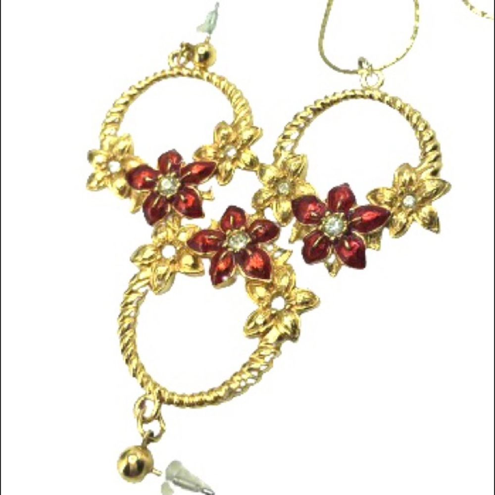 80s Avon Vintage Christmas Earrings necklace jewelry sets